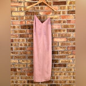 Stelen Pink Satin Midi Slip Dress